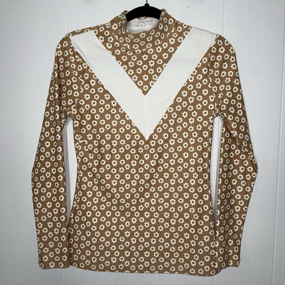 Smith & Quinn Tops - Smith & Quinn Women’s Floral Daisy Mock Neck Top Long Sleeve Tennis Pickleball S